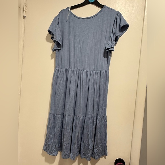 Light Blue Ruffle Dress Large - Picture 2 of 6